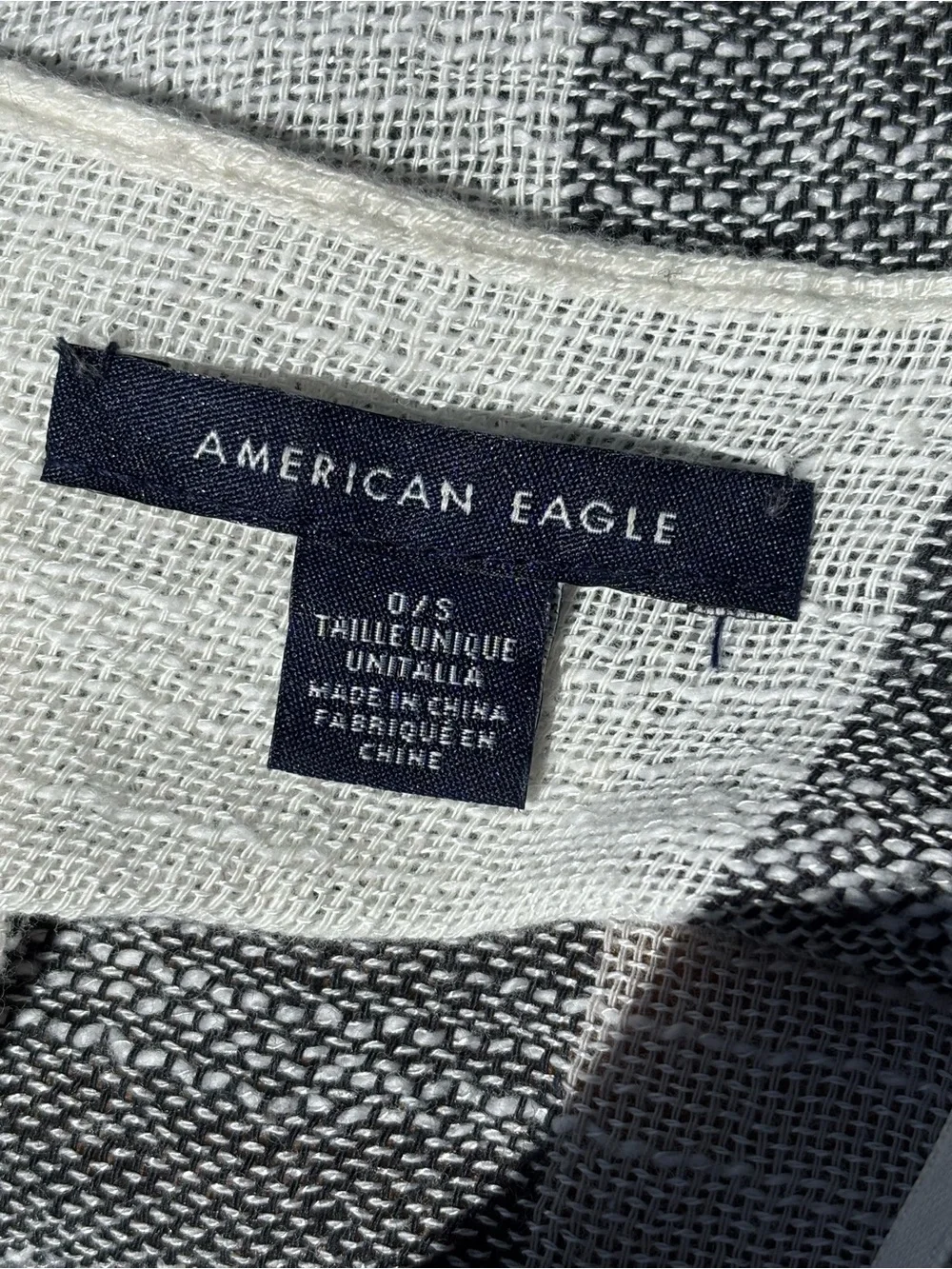 American Eagle Neutral Stripe Throw Shawl duster - White & Gray